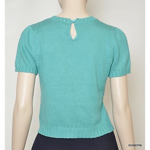 Nanette Lepore 'Juggler' Scoop Knit Sweater Top Jacket Pond Blue M Nwt $178 - Picture 5 of 7